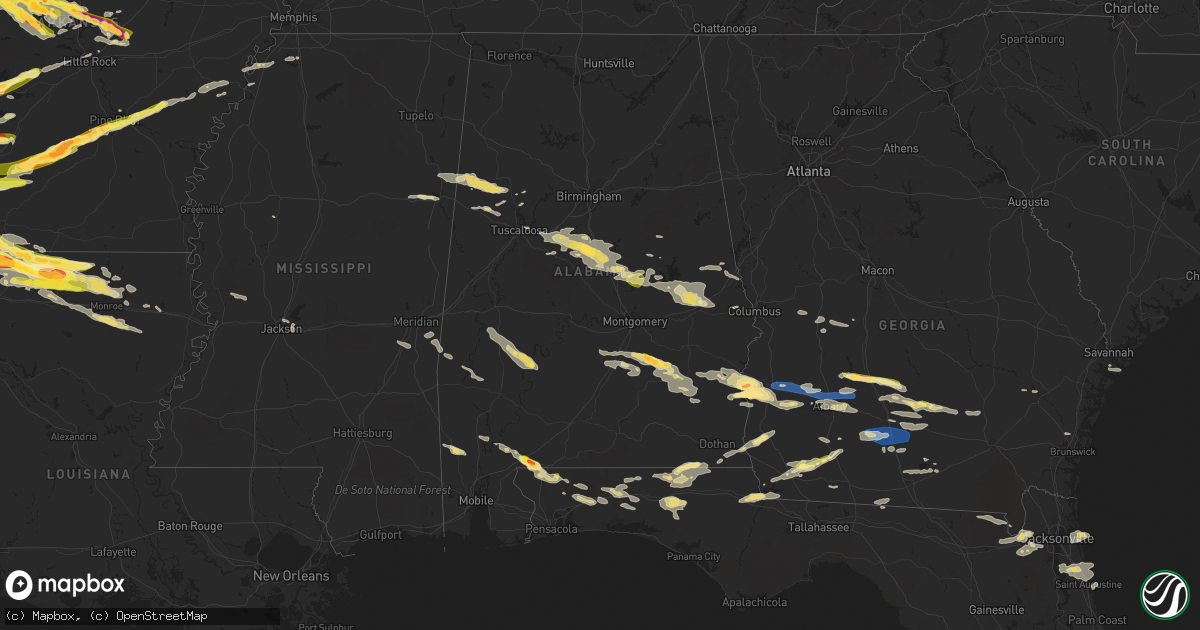 Hail map in Alabama on June 13, 2023