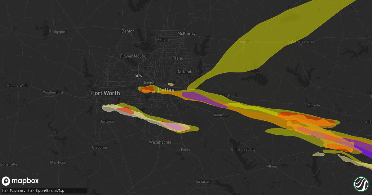 Hail map in Balch Springs, TX on June 13, 2023