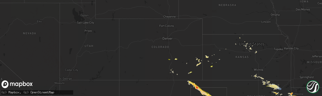 Hail map in Colorado on June 13, 2023