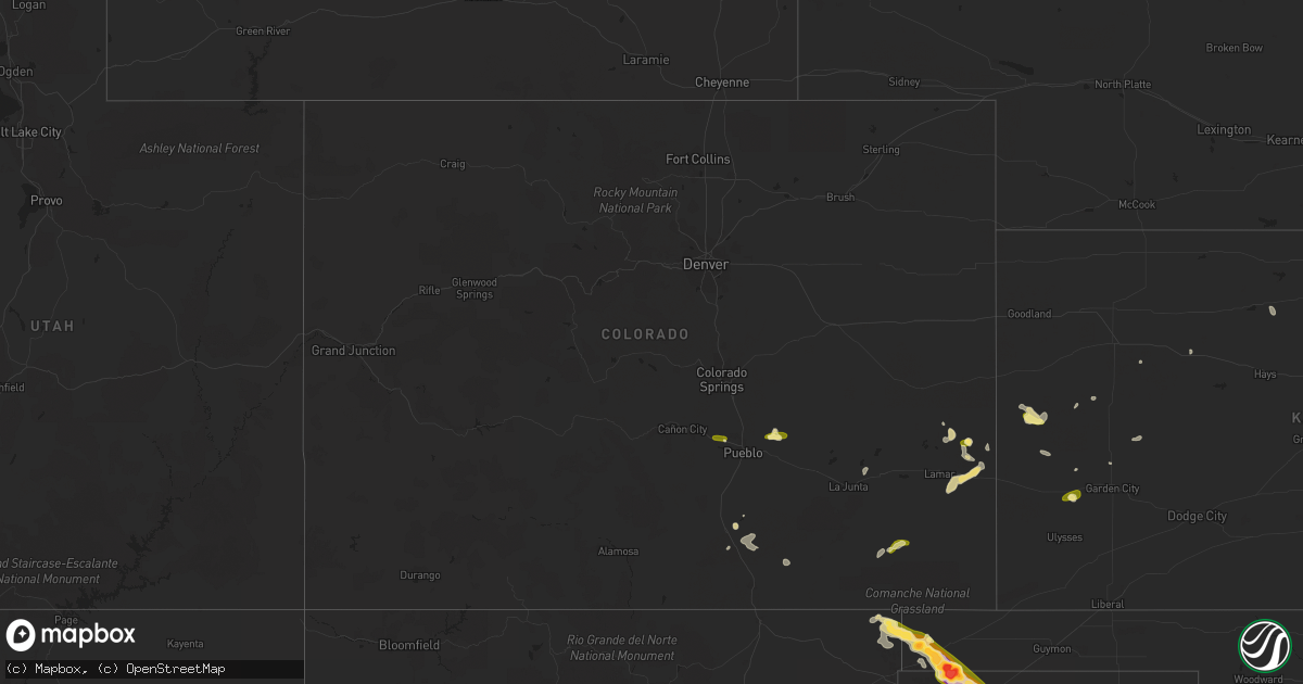 Hail map in Colorado on June 13, 2023