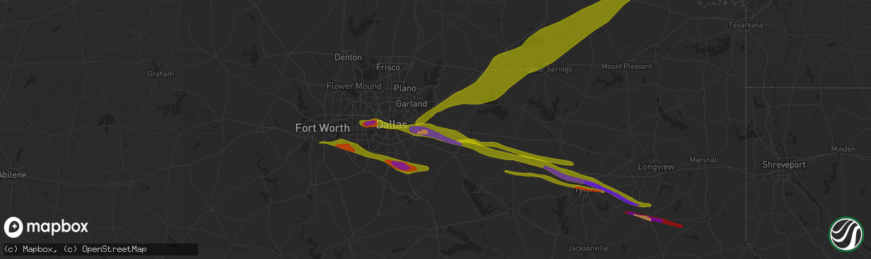 Hail map in Forney, TX on June 13, 2023