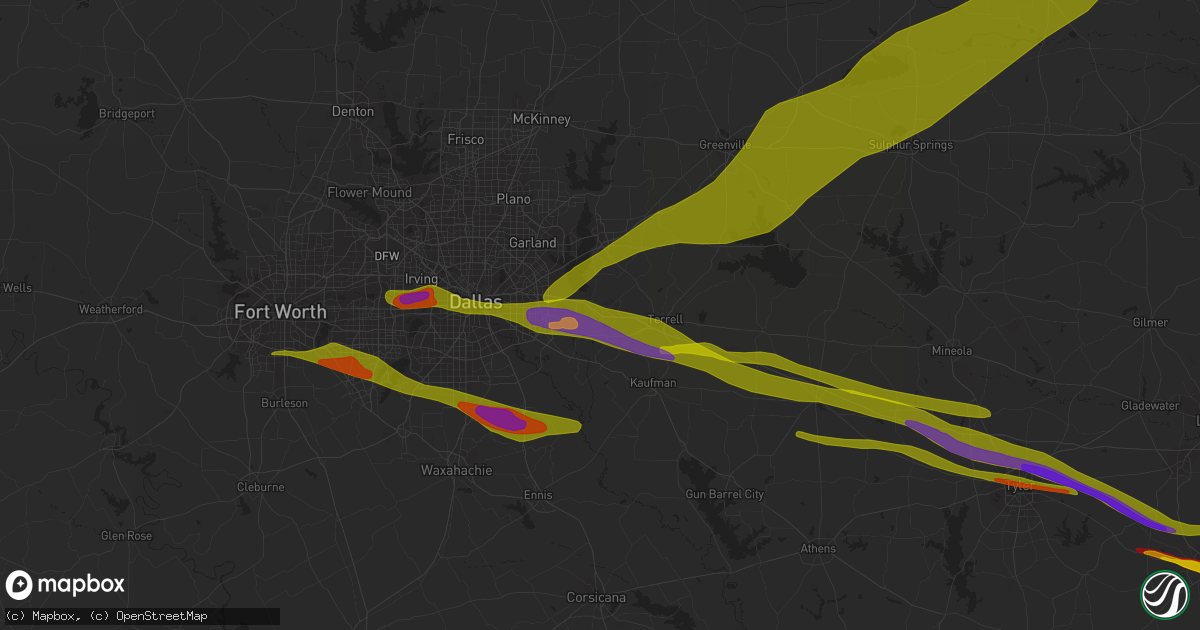 Hail map in Forney, TX on June 13, 2023