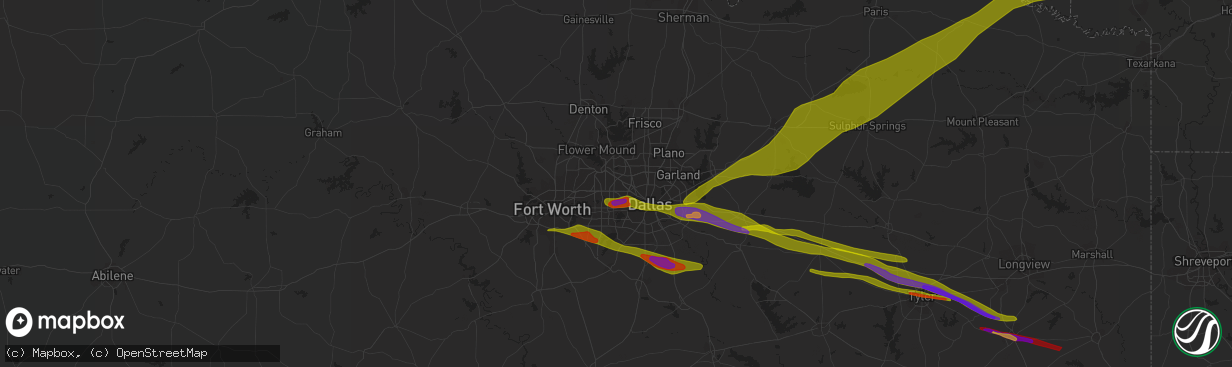Hail map in Irving, TX on June 13, 2023
