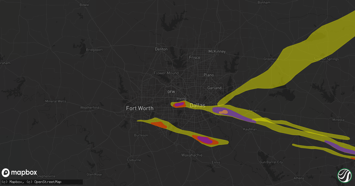 Hail map in Irving, TX on June 13, 2023