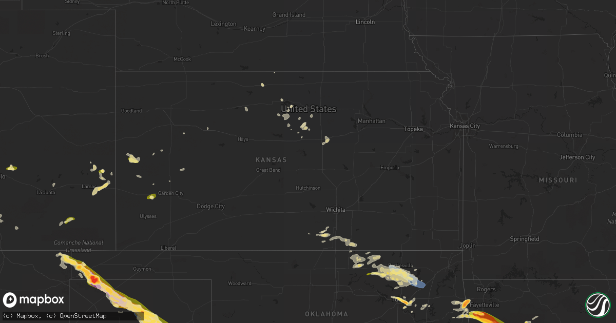 Hail map in Kansas on June 13, 2023