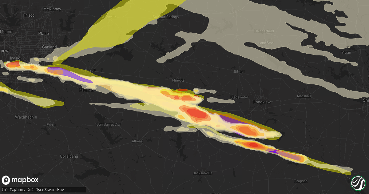 Hail map in Lindale, TX on June 13, 2023