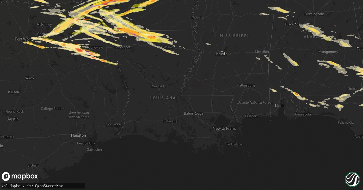 Hail map in Louisiana on June 13, 2023