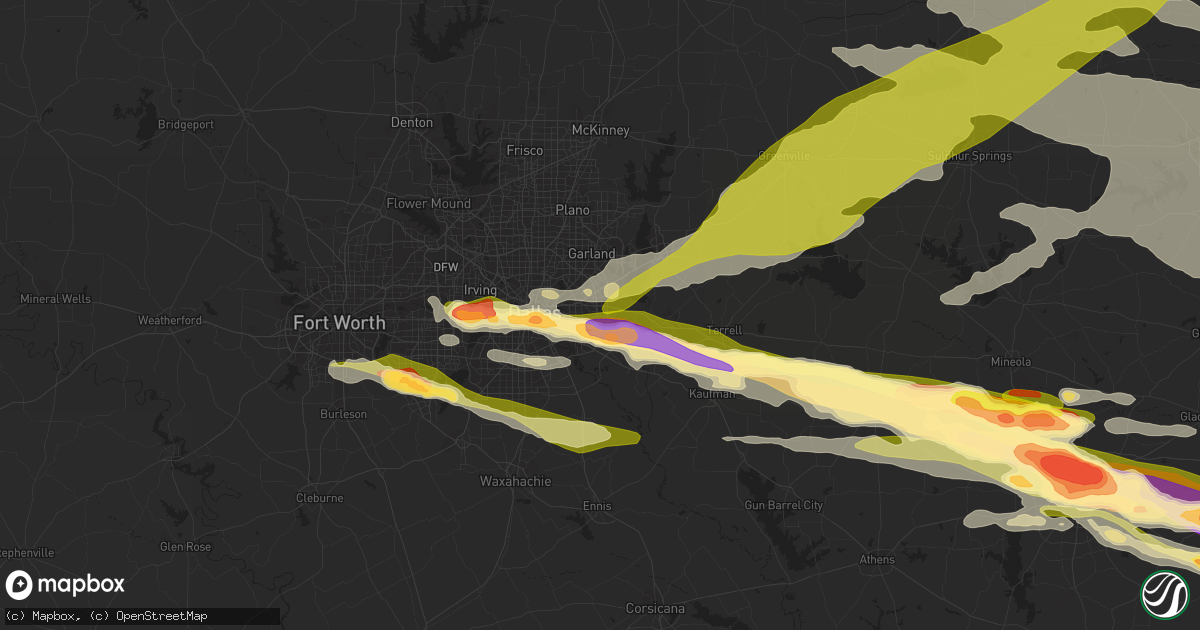 Hail map in Mesquite, TX on June 13, 2023