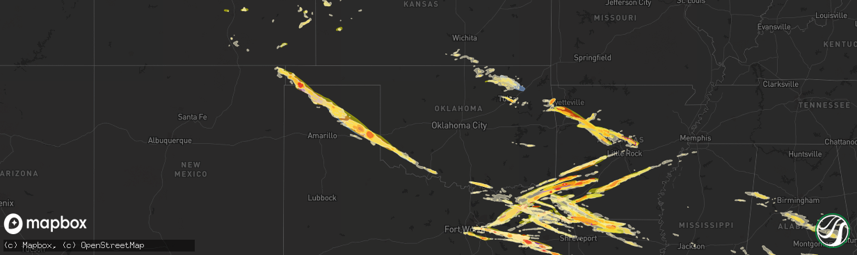 Hail map in Oklahoma on June 13, 2023