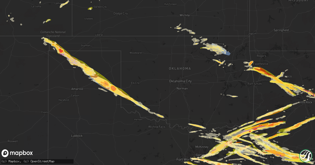 Hail map in Oklahoma on June 13, 2023