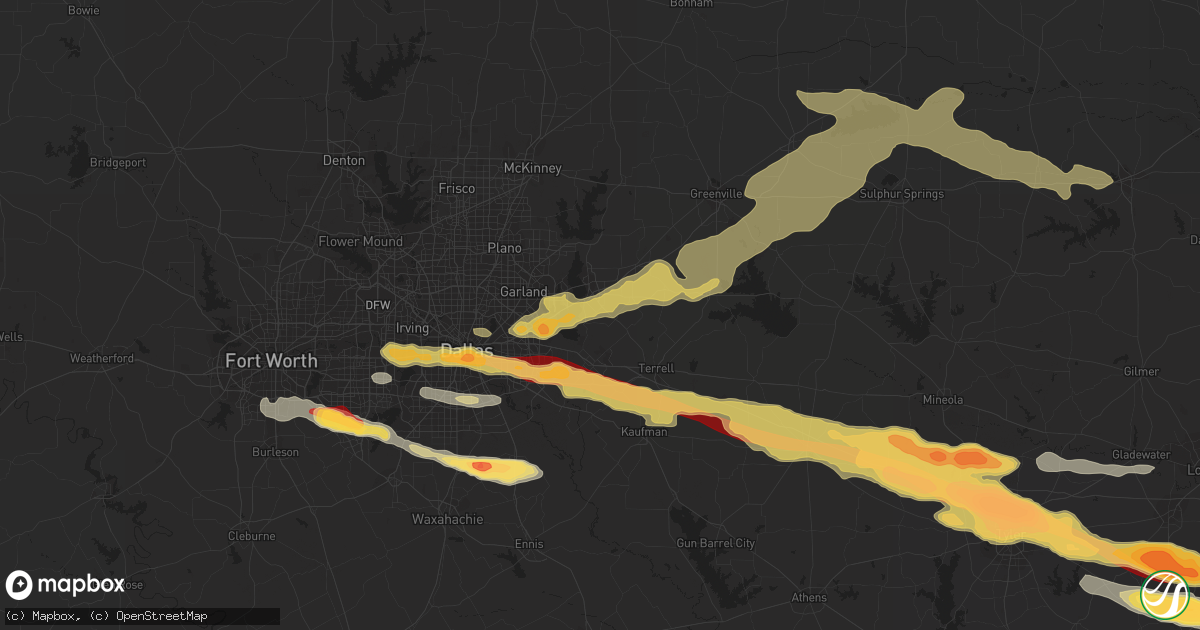 Hail map in Rockwall, TX on June 13, 2023