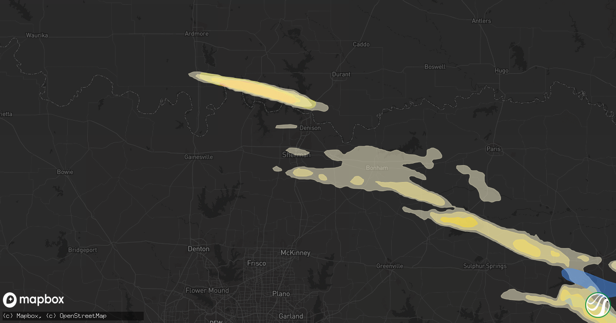 Hail map in Sherman, TX on June 13, 2023