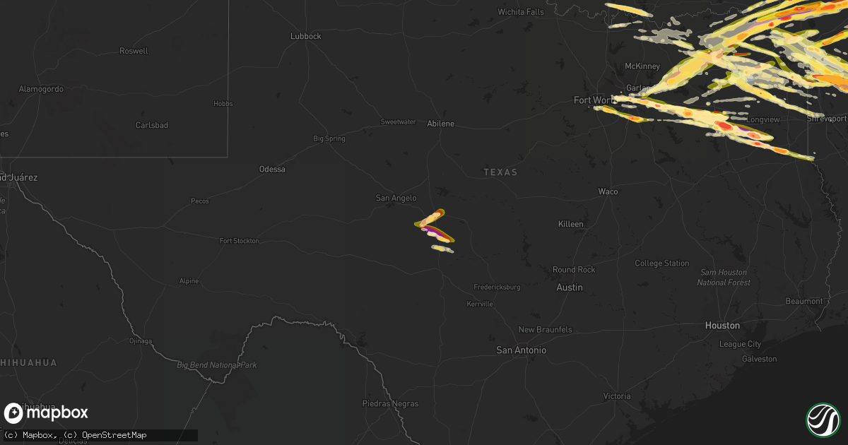 Hail map in Texas on June 13, 2023
