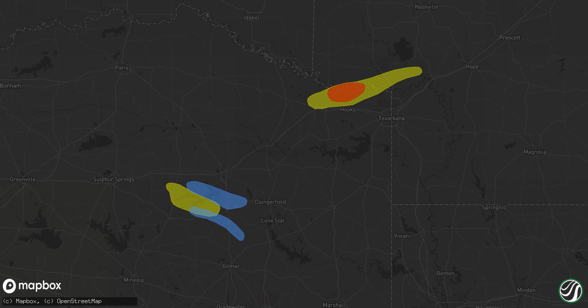 Hail map in Winnsboro, TX on June 13, 2023