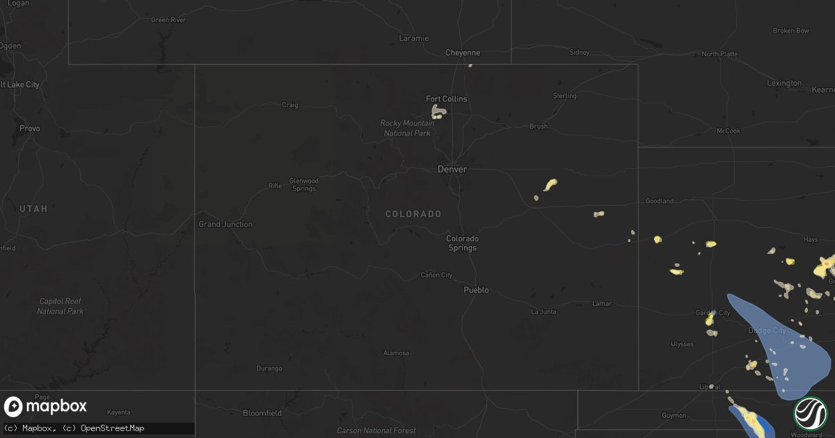 Hail map in Colorado on June 13, 2024