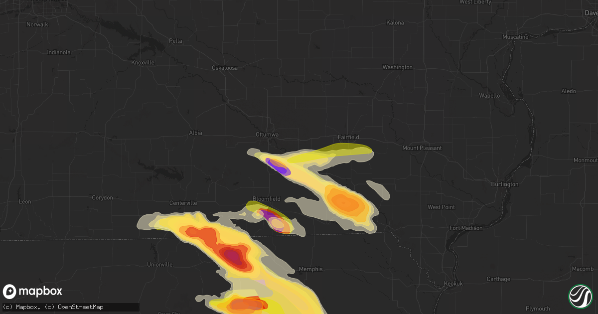 Hail map in Eldon, IA on June 13, 2024