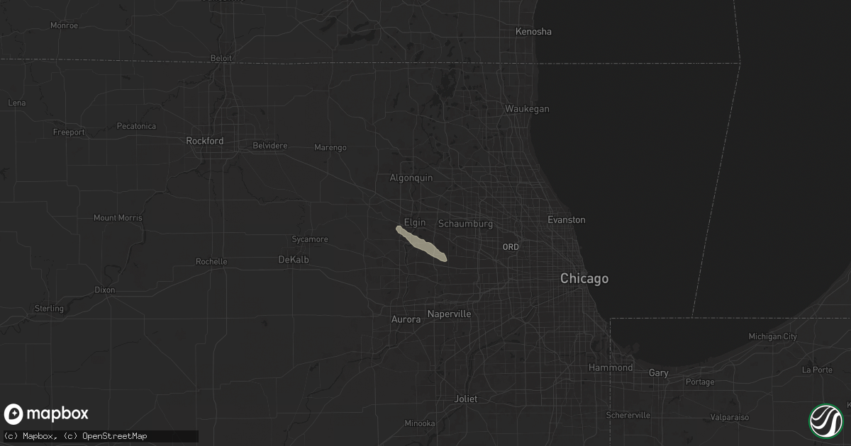 Hail map in Elgin, IL on June 13, 2024