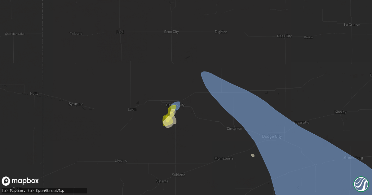 Hail map in Garden City, KS on June 13, 2024