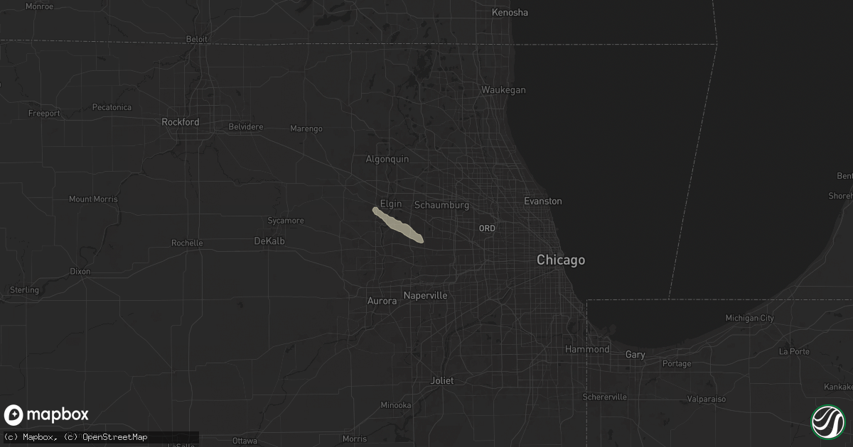 Hail map in Hanover Park, IL on June 13, 2024
