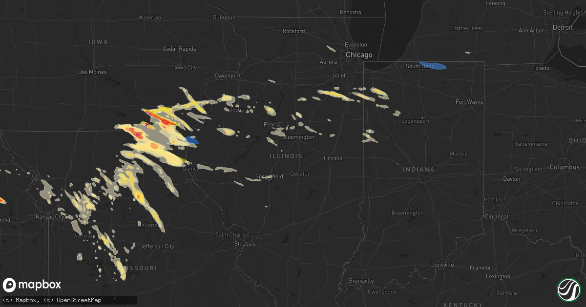 Hail map in Illinois on June 13, 2024