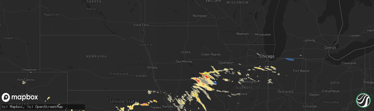 Hail map in Iowa on June 13, 2024
