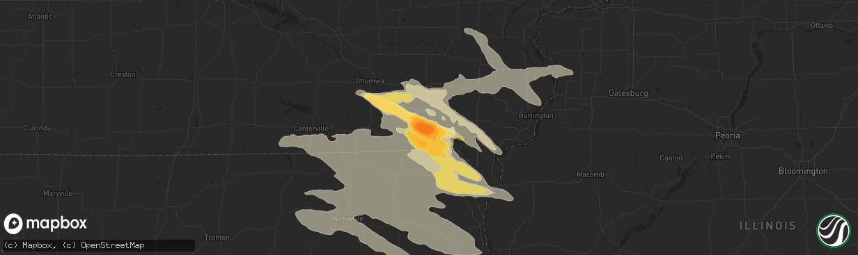 Hail map in Keosauqua, IA on June 13, 2024