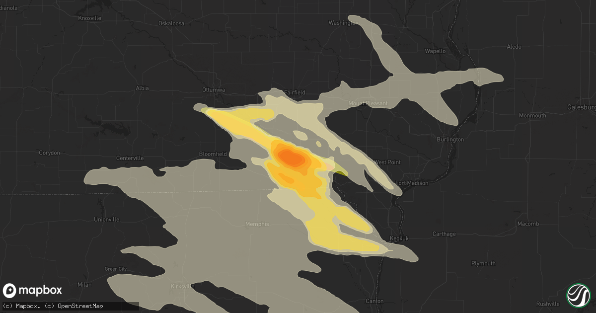 Hail map in Keosauqua, IA on June 13, 2024
