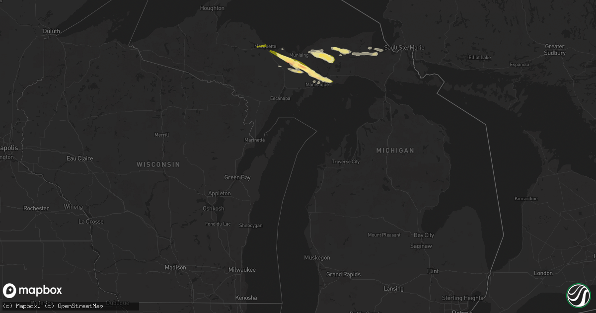 Hail map in Michigan on June 13, 2024