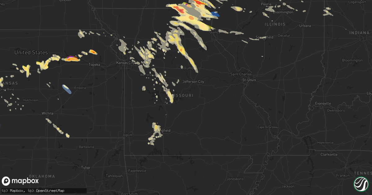 Hail map in Missouri on June 13, 2024