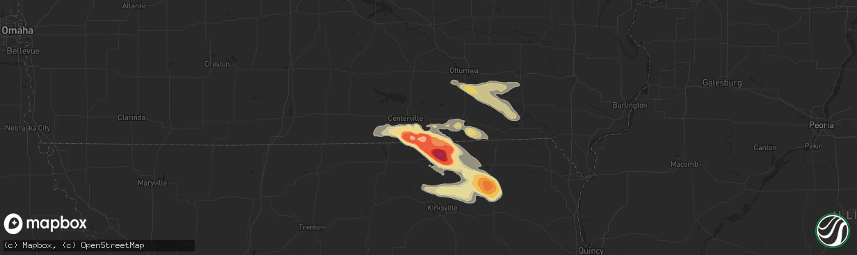 Hail map in Moulton, IA on June 13, 2024