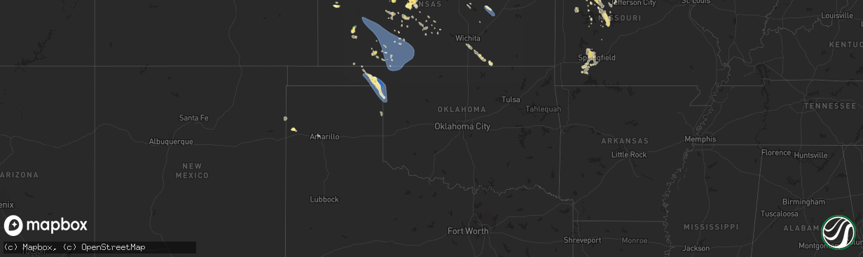 Hail map in Oklahoma on June 13, 2024