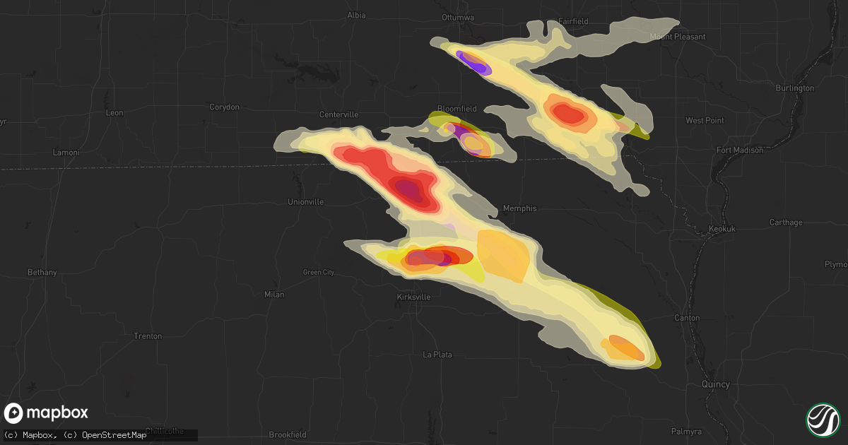 Hail map in Queen City, MO on June 13, 2024