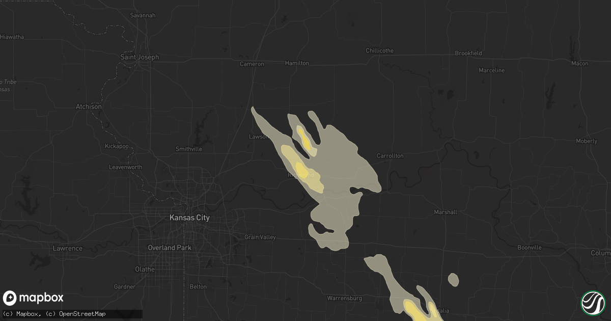Hail map in Richmond, MO on June 13, 2024