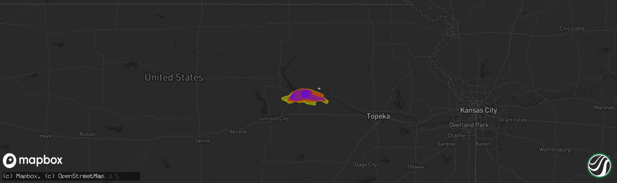 Hail map in Saint George, KS on June 13, 2024