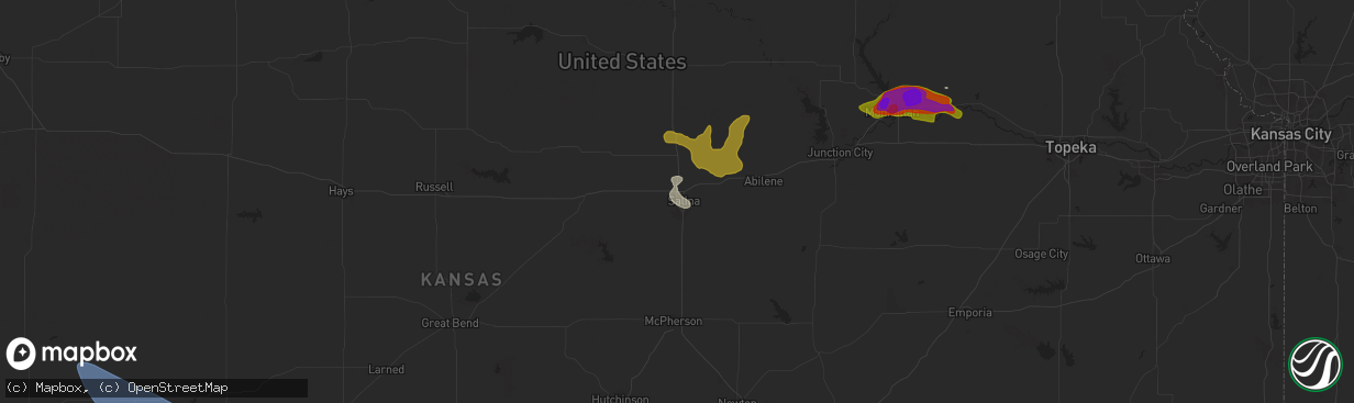 Hail map in Salina, KS on June 13, 2024