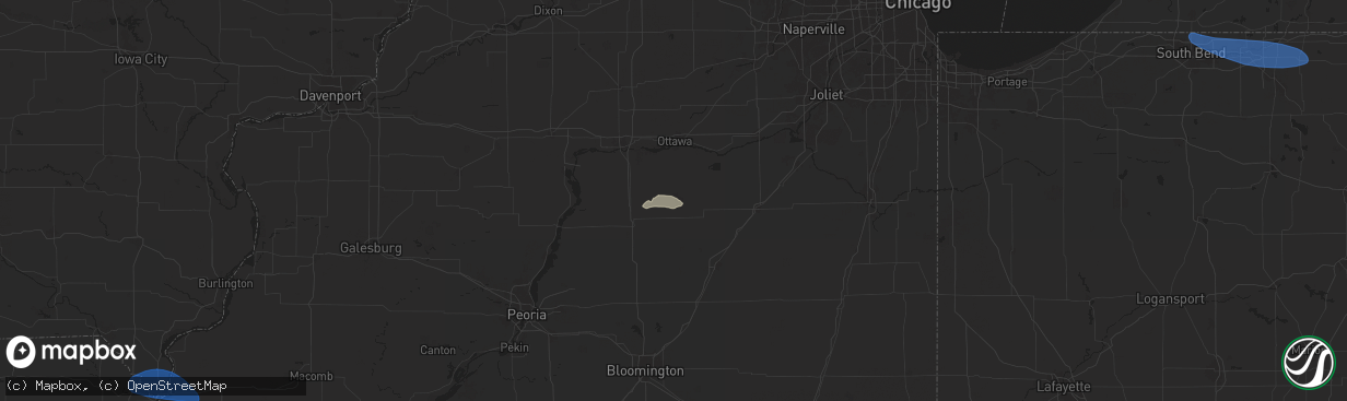 Hail map in Streator, IL on June 13, 2024