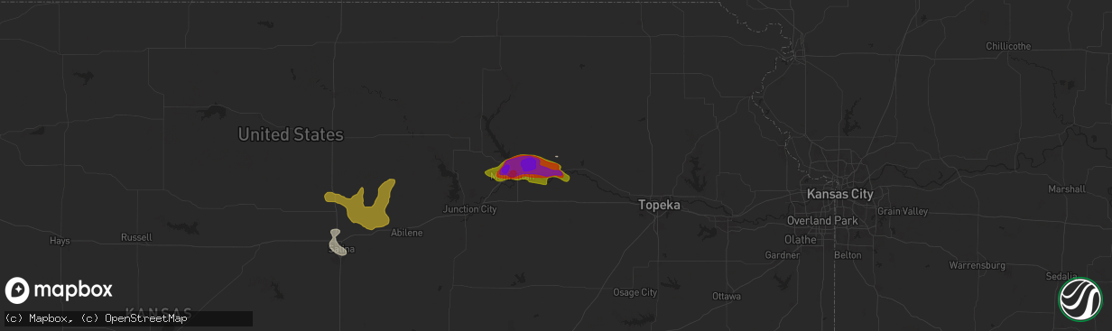 Hail map in Wamego, KS on June 13, 2024