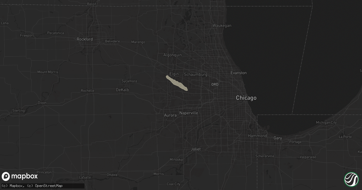 Hail map in West Chicago, IL on June 13, 2024