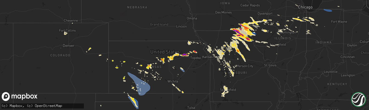 Hail map on June 13, 2024