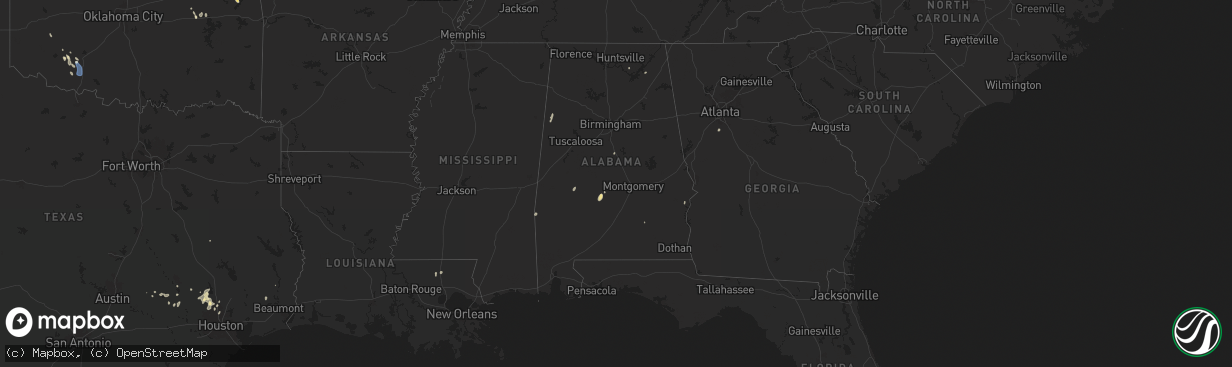 Hail map in Alabama on June 13, 2025
