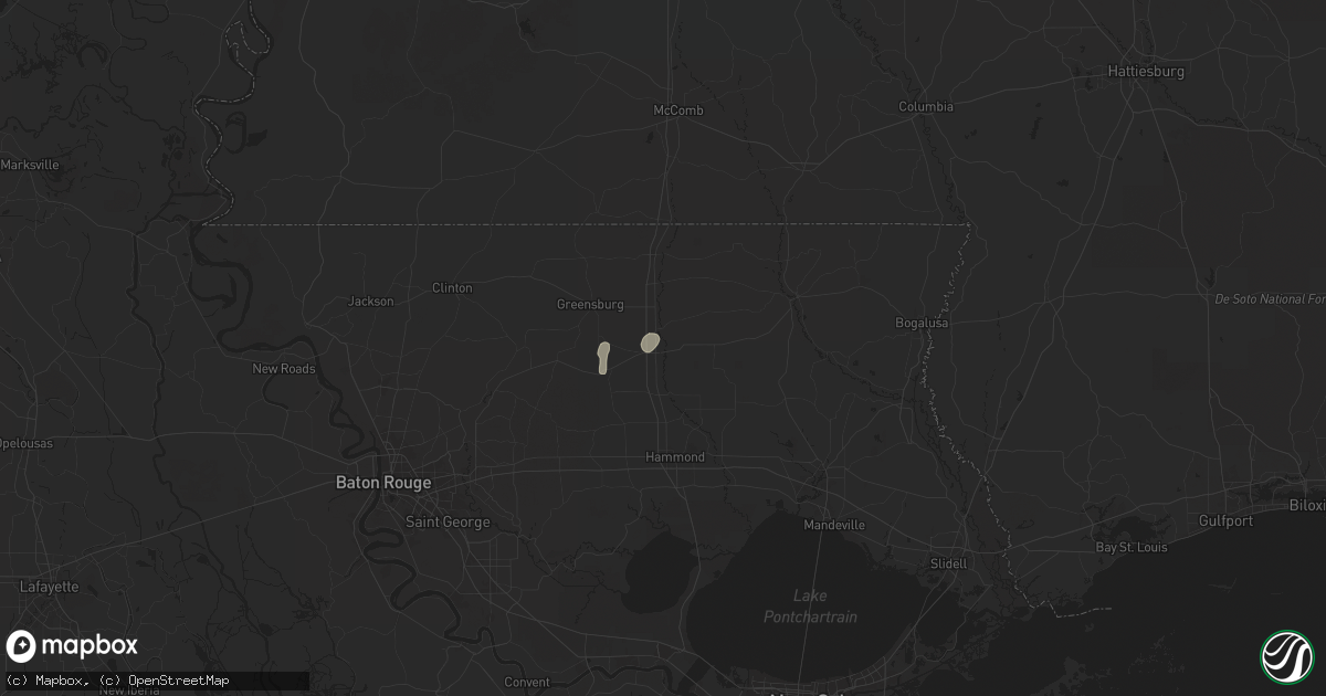 Hail map in Amite, LA on June 13, 2025