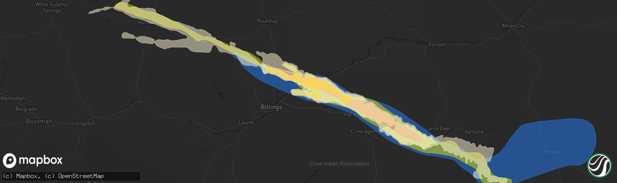 Hail map in Ballantine, MT on June 13, 2025
