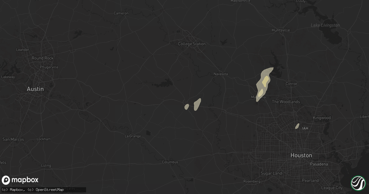 Hail map in Brenham, TX on June 13, 2025