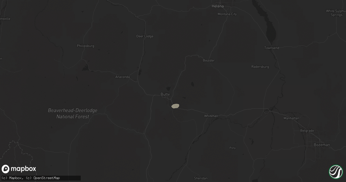 Hail map in Butte, MT on June 13, 2025
