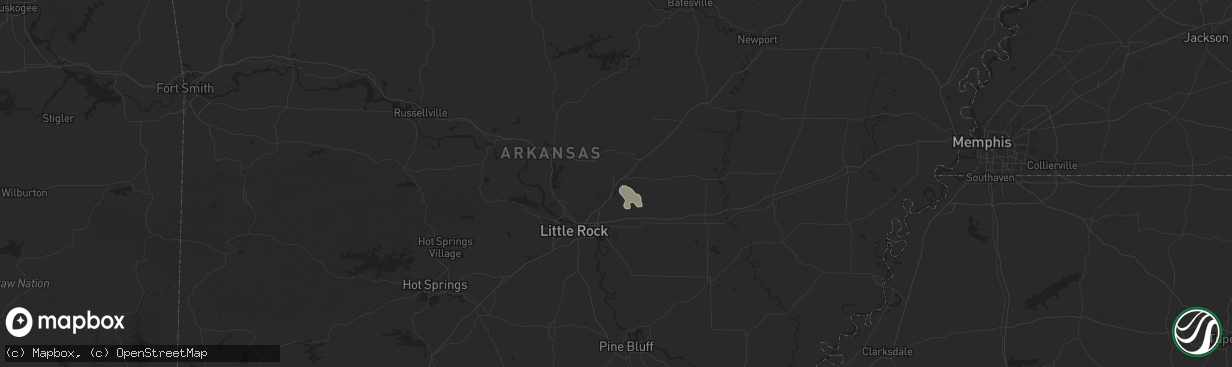 Hail map in Cabot, AR on June 13, 2025