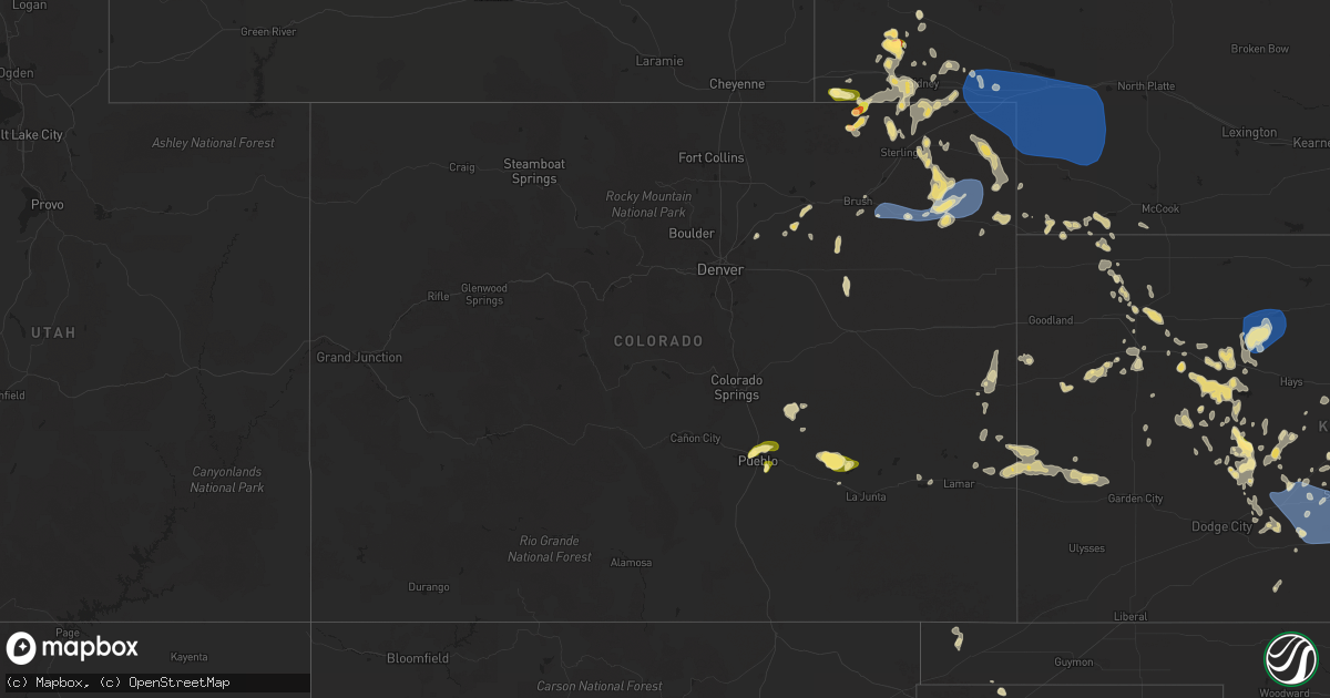 Hail map in Colorado on June 13, 2025
