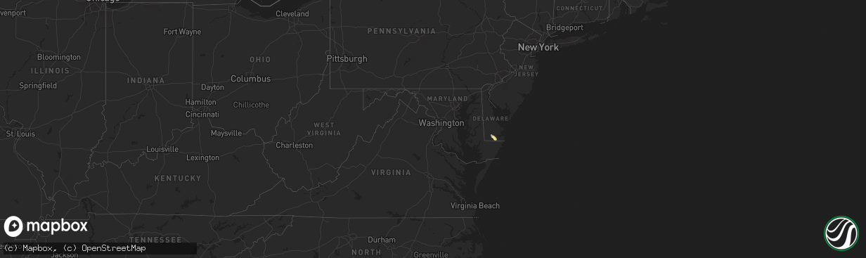 Hail map in Delaware on June 13, 2025