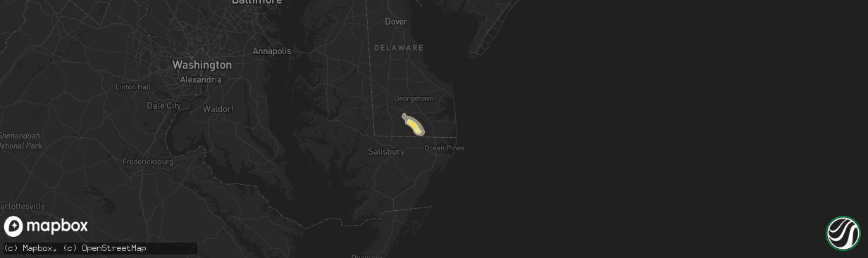 Hail map in Frankford, DE on June 13, 2025