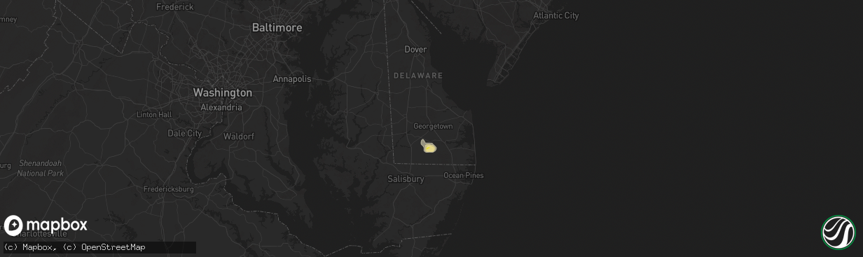 Hail map in Georgetown, DE on June 13, 2025