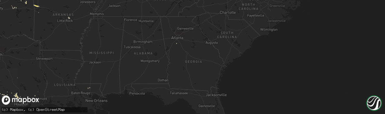 Hail map in Georgia on June 13, 2025